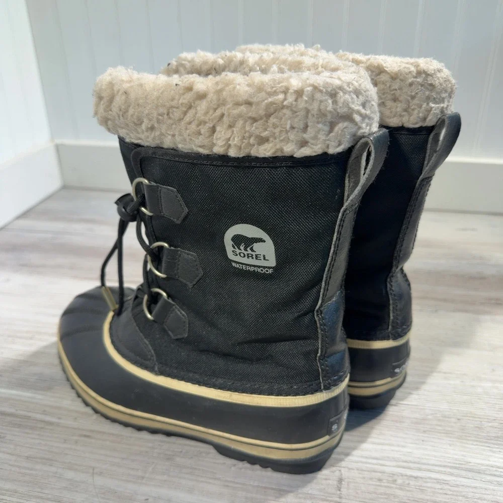 Sorel Kids Yoot Pac Nylon Waterproof Snow Boots Black NY1879-010 Size 6